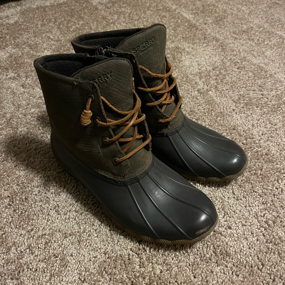 Sperry Olive Green Duck Boots